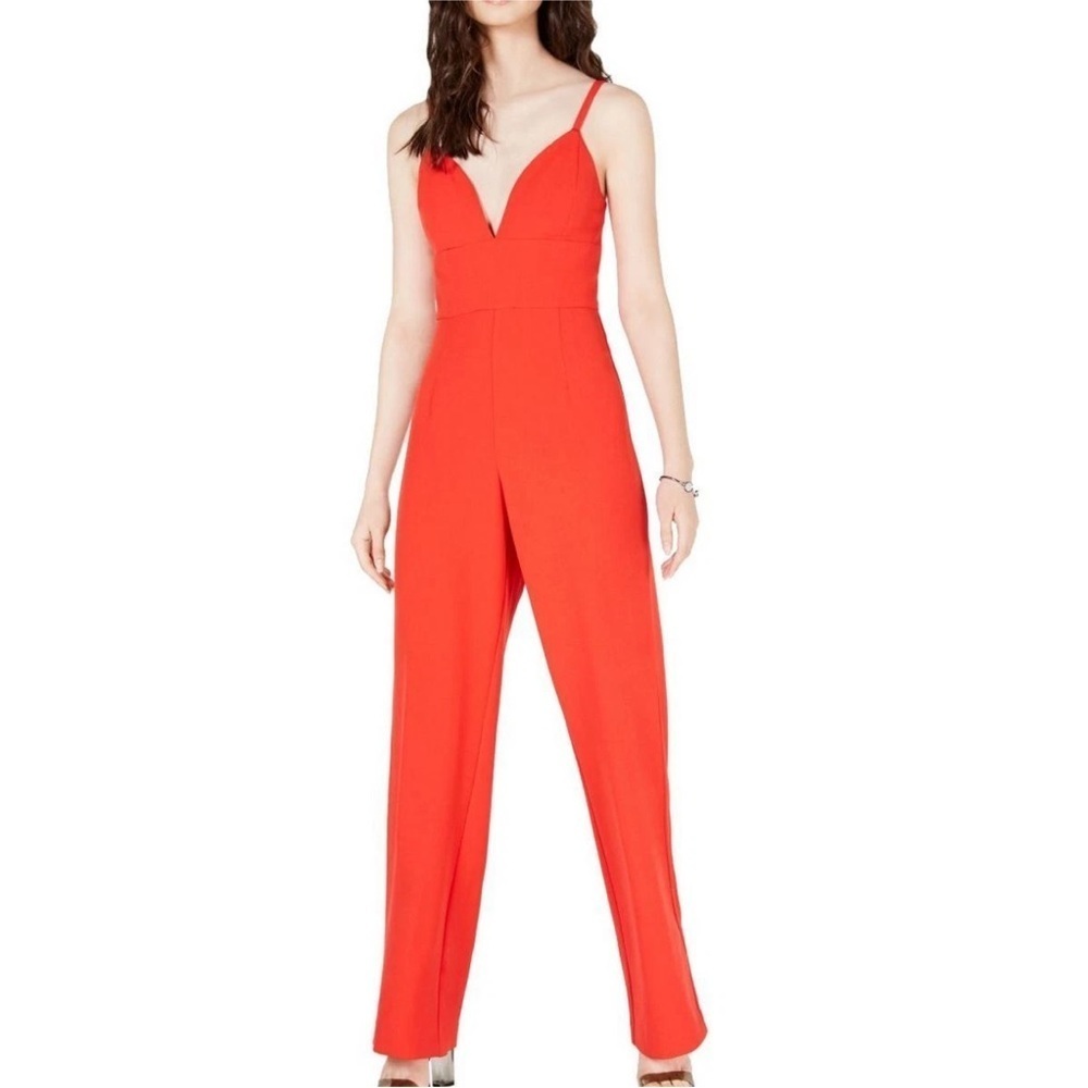 Anthropologie Laundry by Shelli Segal Bright Red Jumpsuit Size8 NWT Women's